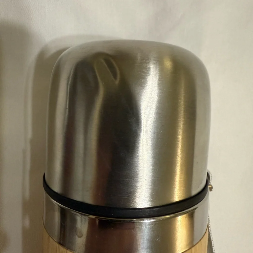 Bahadur Bamboo Thermos‎ with Silver Lid